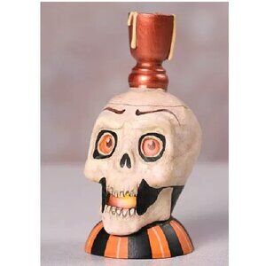 Halloween "Skullcap Luminary" Skeleton Skull 6.35" ~ design by Jorge De Rojas